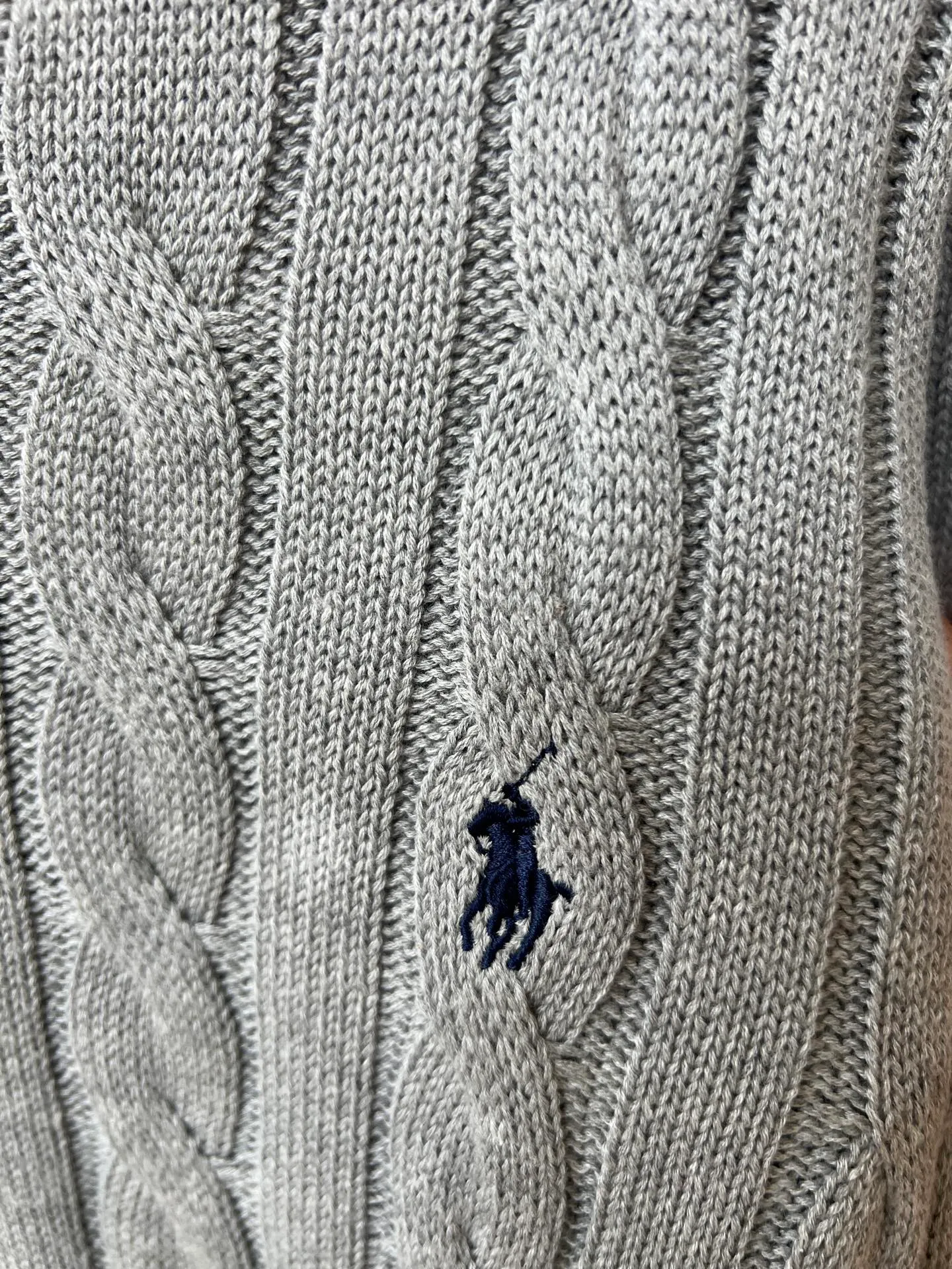 P230 Ralph Lauren men's and women's round neck rubberized sweater, made of the same pure cotton washed fabric as the original, no difference in craftsmanship details, original pony embroidery on the chest, restored one to one